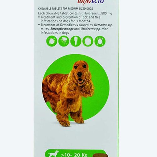 Bravecto 500 Mg Tablet 10-20 Kg
