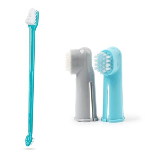 Pet Toothbrush for Small Dogs Cats Professional Dog Toothbrushes with Soft Bristles Double Sided Dog Brush(Color May Vary)