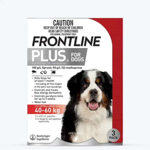 Frontline Plus Spot On Tick & Flea Solution For Dogs - Extra Large Breed (Over 40 Upto 60 kg)