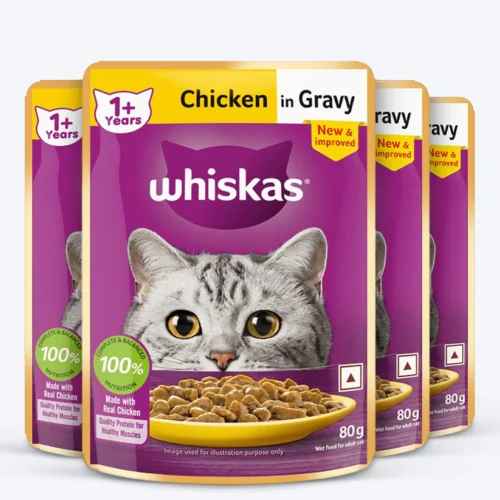 Whiskas Chicken in Gravy (1+ Years) Wet Food For Adult Cat - 80 gm Pack