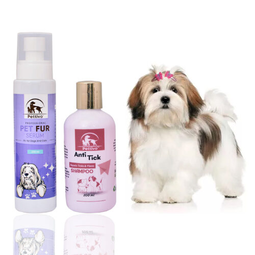 Pettivo Anti-Tick Shampoo 200 Ml & Pettivo Pet Fur Serum 200 Ml Combo Pack