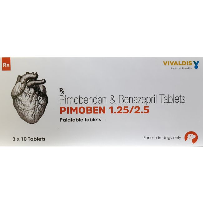 Pimoben 1.25/2.5mg (pimobendan & benazepril) Tablet for Dogs 30 Tablets