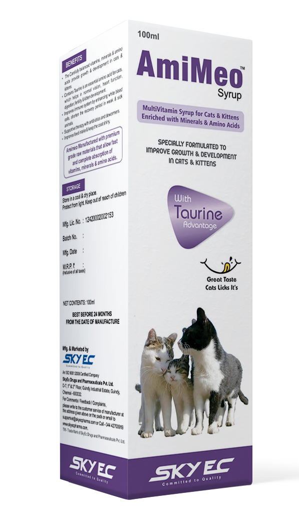 Amimeo Syrup Growth Supplement for Cats and Kittens 100 Ml