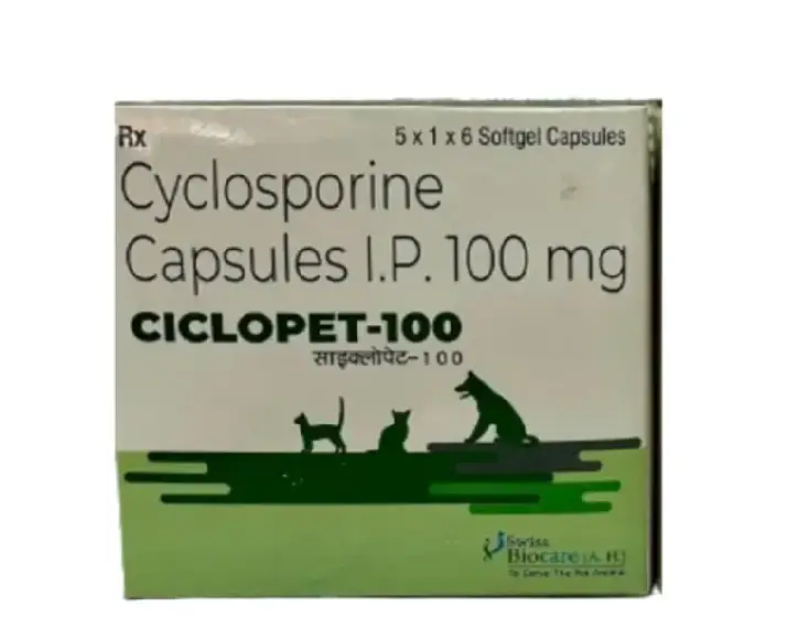 Ciclopet 100mg Capsule for Dogs and Cats 6 Capsules