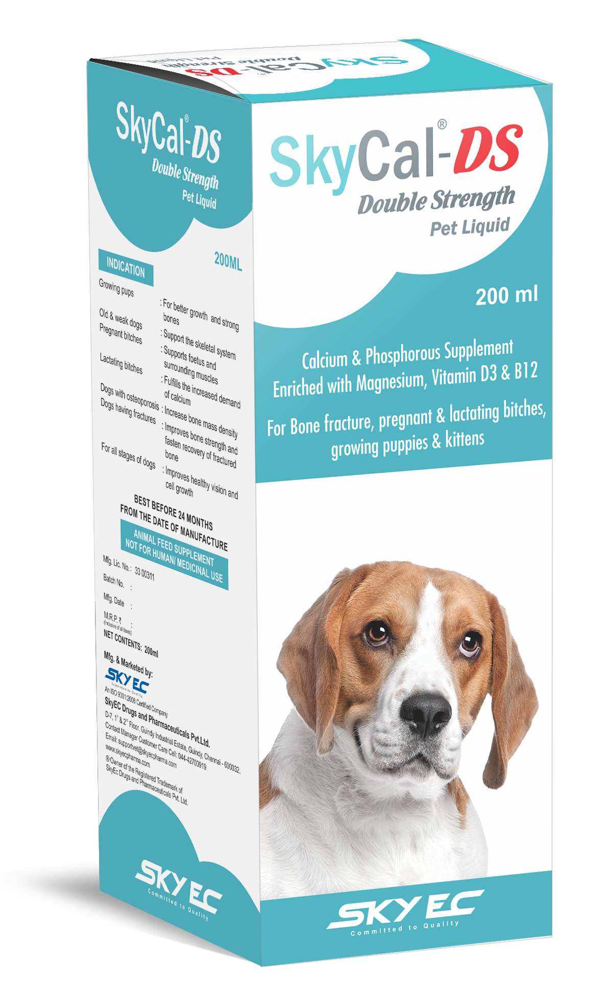 Sky Cal Pet DS Calcium Supplement for Dogs and Cats 200ml