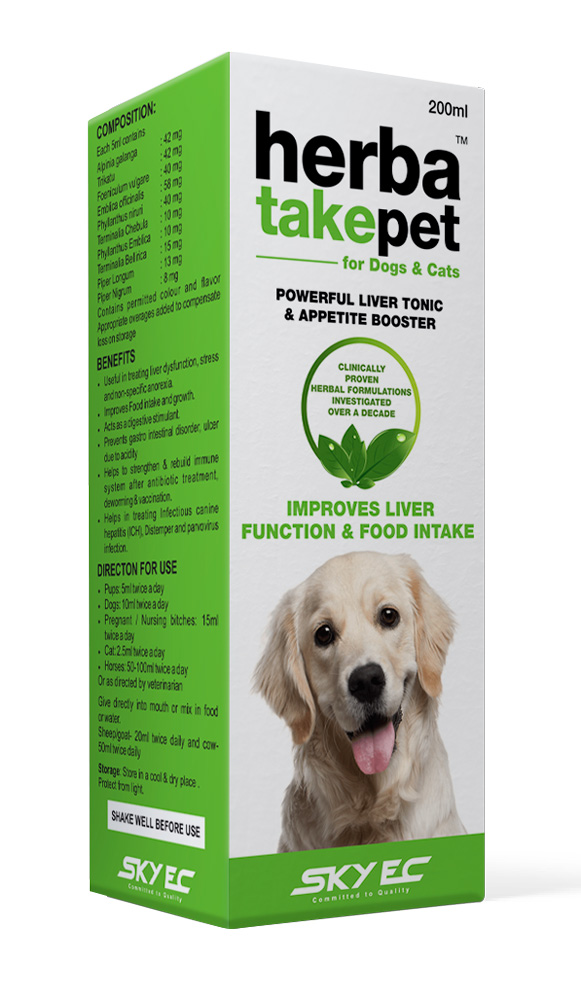 Herbatake Pet Liver Tonic Appetite Booster for Dogs and Cats 200 Ml