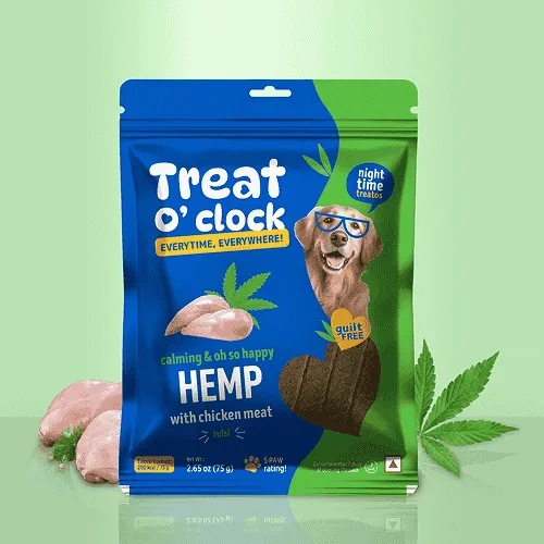 Treat O'Clock Hemp with Chicken Meat Treats for Dogs 75 Gm