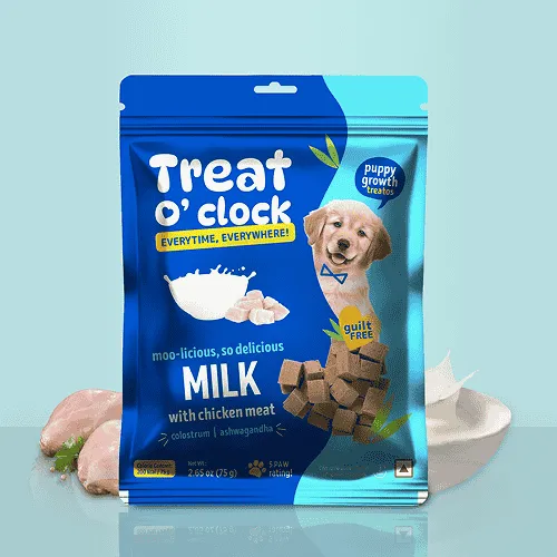 Treat O'Clock Milk with Chicken Meat Treats for Dogs 75 Gm