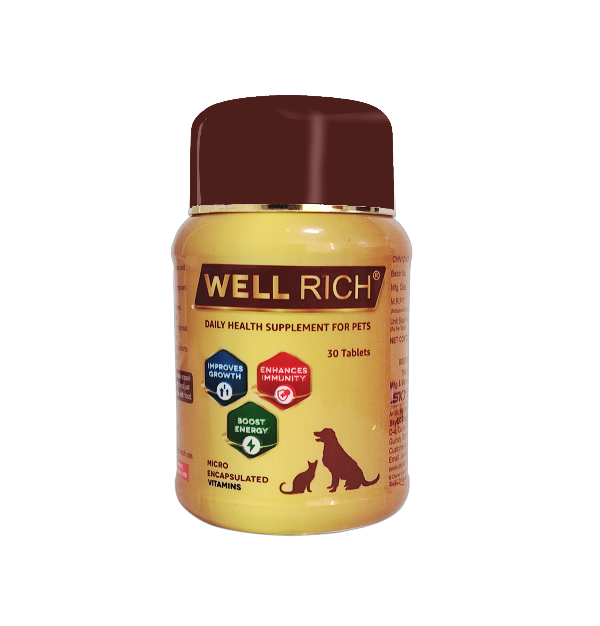Well Rich- Multivitamin Tablets for Dogs and Cats 60 Tablets