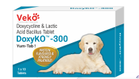 DoxyKO 300 mg – Doxycycline & lactic acid bacillus Tablet for Dogs 10 Tablets