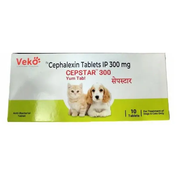 Cepstar 300mg (Cephalexin) Tablet Dogs & Cats 10 Tablets