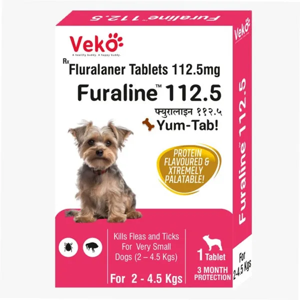 Furaline 112.5 Mg Chewable Tick & Flea Tablet for Very Small Dogs 2 to 4.5kg