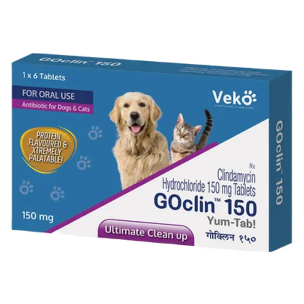 Goclin 150mg (Clindamycin) Tablet for Dogs and Cats 6 Tablets