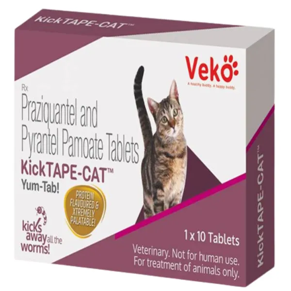 Kick Tape Cat Deworming Tablet 10 Tablets