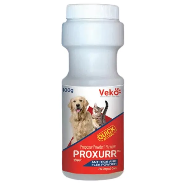 Proxurr (Propoxur) Tick Powder for Dogs and Cats 100 Gm