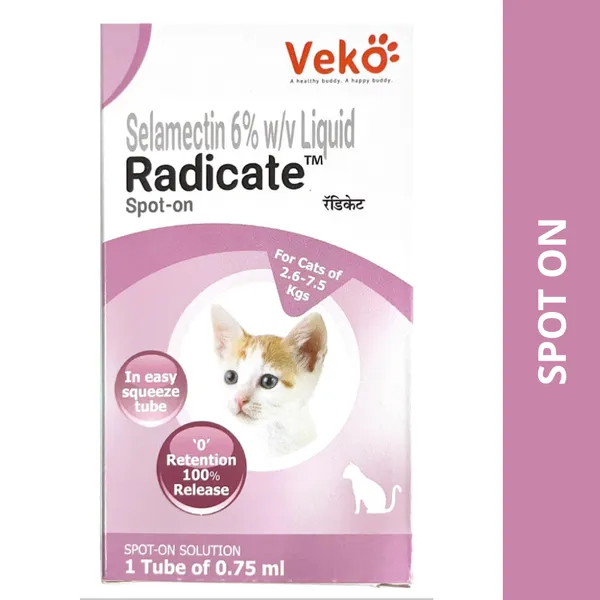 Radicate (Selamectin) Tick and Flea Control Spot On for Cats 0.75 Ml