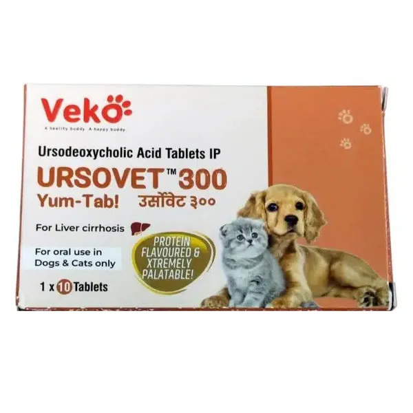 Ursovet 300 (Ursodeoxycholic) Tablets for Dogs and Cats 10 Tablets