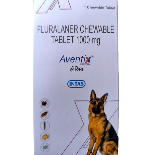 Aventix 1000mg (Fluralaner) Chewable Tick & Flea Tablets for Dogs Between 20 to 40kg
