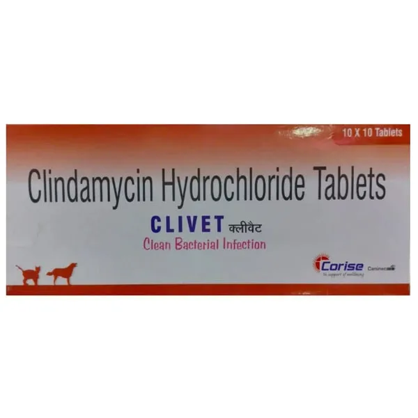 Clivet 600mg Tablet (Clindamycin) for Dogs and Cats 10 Tablets