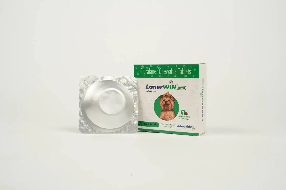 Lanerwin 250mg (Fluralaner) Dog Tick & Flea Control Tablet (4.5 to10 Kg) 1 Tablet