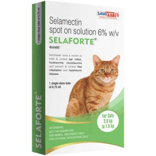 Selaforte (Selamectin) Tick and Flea Control Spot On for Cats 0.75 Ml