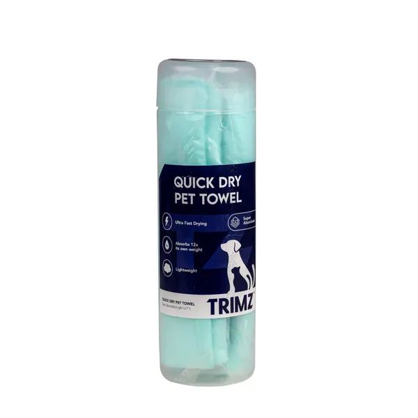 Trimz Quick Dry Absorption Towel for Dogs and Cats, Green