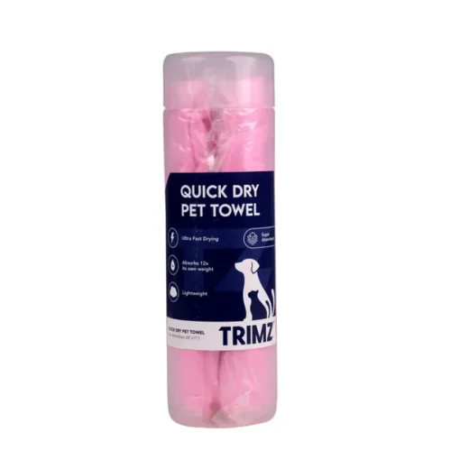 Trimz Quick Dry Absorption Towel for Dogs and Cats, Pink