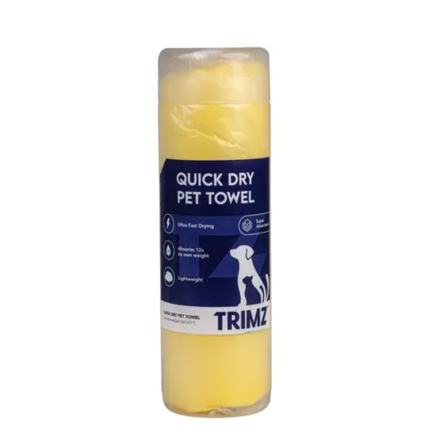 Trimz Quick Dry Absorption Towel for Dogs and Cats, Yellow