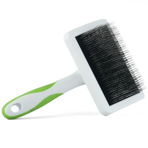 Andis Firm Slicker Brush Grooming Tool for Dogs (White/Green), Large